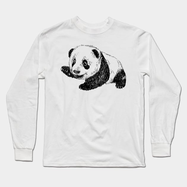 Baby panda print Long Sleeve T-Shirt by rachelsfinelines